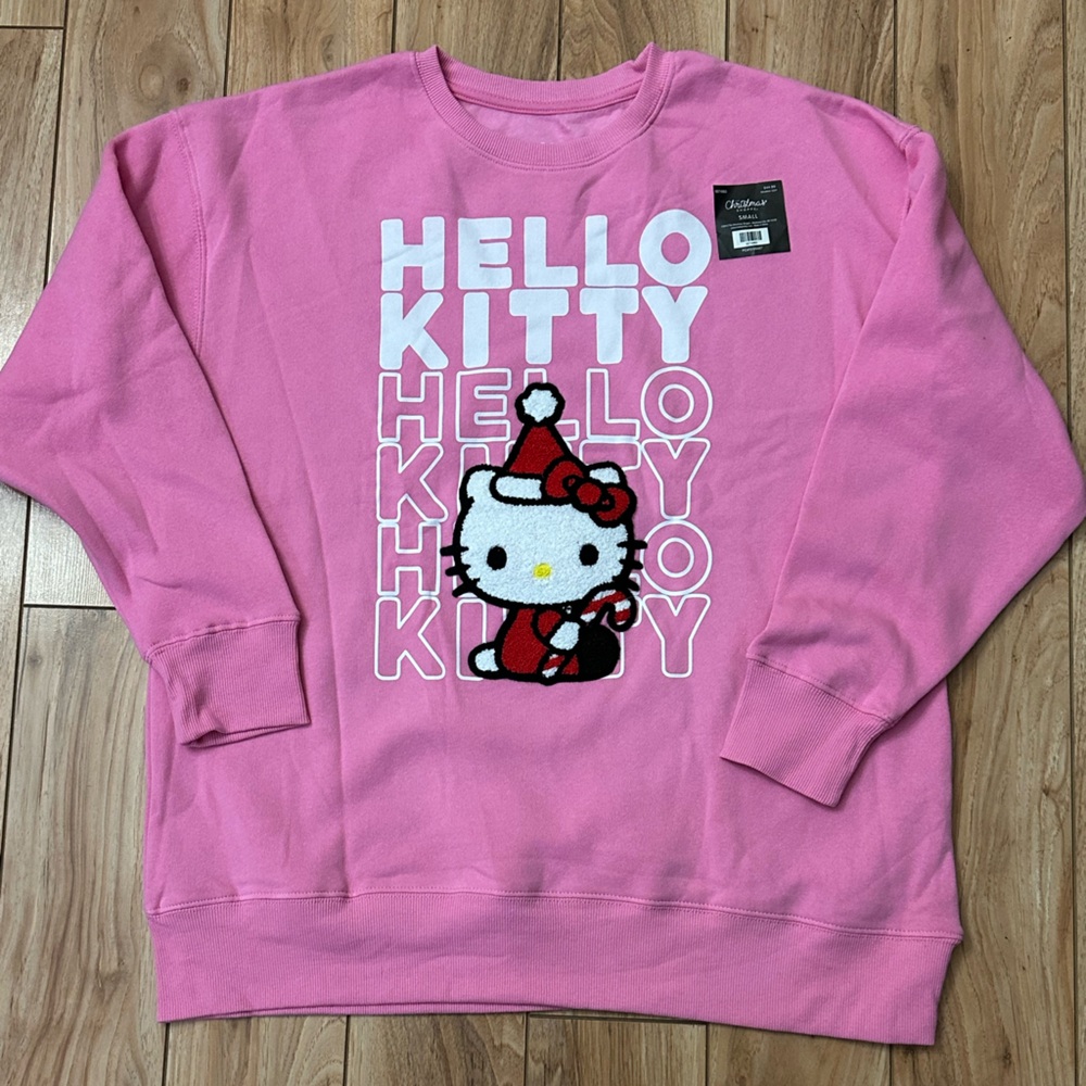 Hello Kitty Festive Pink Crew Neck Sweater
